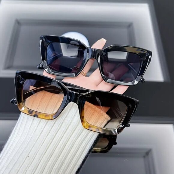 Trendy Sunglasses Female Tortoise Thick Frame Fashion UV400 Protection Outdoor - Picture 7 of 9